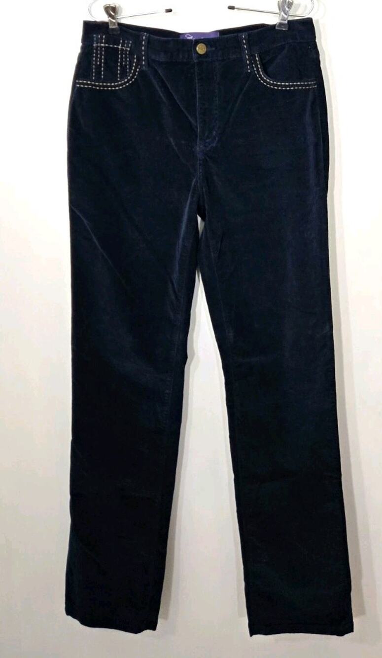 Not Your Daughter's Jeans Lift Tuck Navy Corduroy Straight Leg Womens 8 Stretch